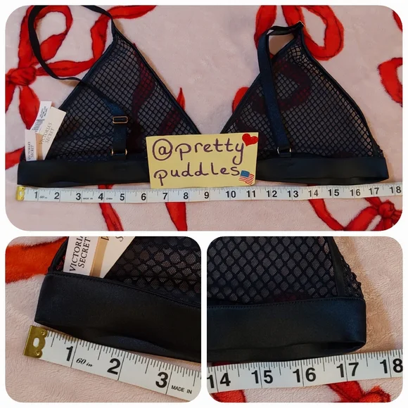 💎 XXL 2pc VS Very Sexy Ziggy Glam Shine Fishnet Bralette & V-String Set 💎 - Picture 5 of 15